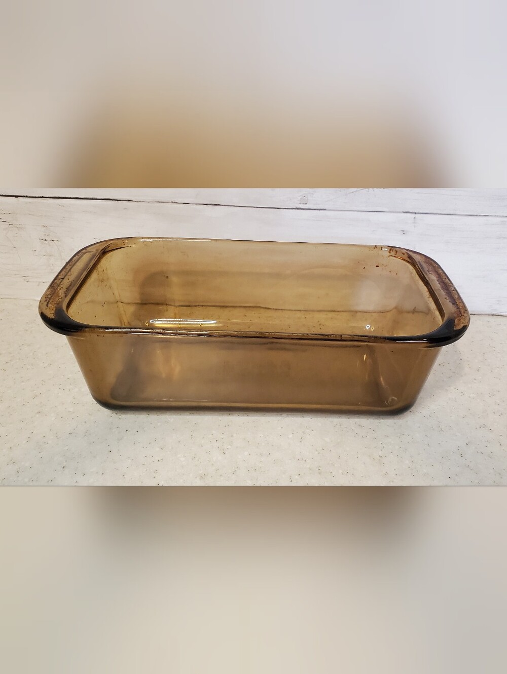 Vintage Pyrex 213 Amber Glass Loaf Bread Pan Corning USA 22x11x6cm